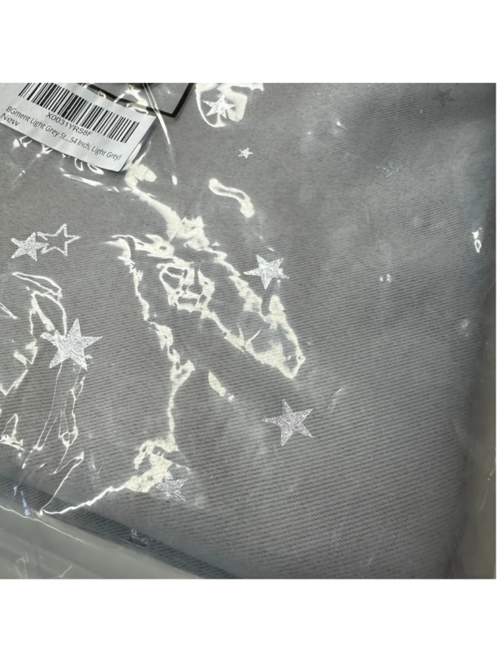 Brand New Light Gray w/ Stars Blackout Curtains 2 Panels (42 x 54 Inch)